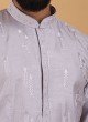 Silver Festive Wear Kurta Pajama